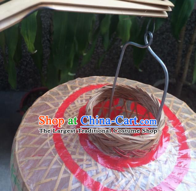 Chinese Traditional Hanging Lantern Handmade Bamboo Weaving Painting Palace Lanterns