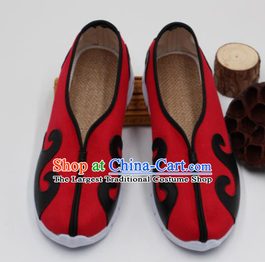 Chinese Traditional Martial Arts Kung Fu Red Shoes Tai Chi Taoist Priest Shoes for Men