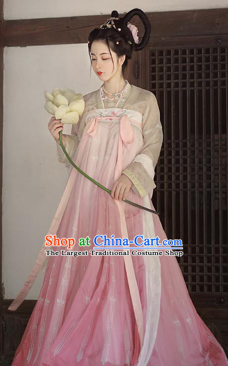 Chinese Traditional Tang Dynasty Imperial Consort Replica Costumes Ancient Palace Princess Hanfu Dress for Women