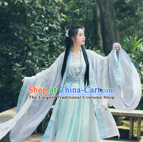 Chinese Traditional Song Dynasty Young Lady Replica Costumes Ancient Female Swordsman Hanfu Dress for Women