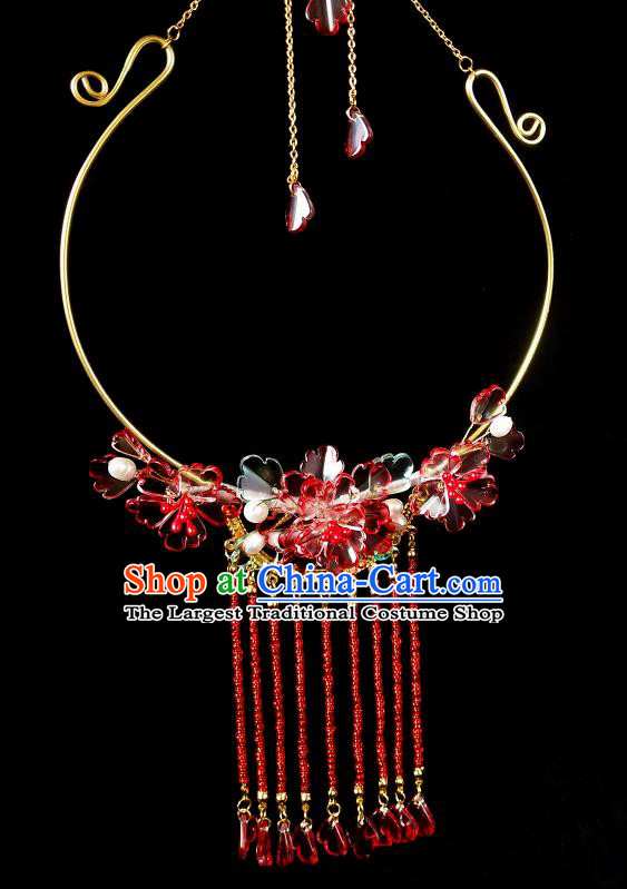 Chinese Ancient Hanfu Tassel Necklace Traditional Necklet Jewelry Accessories for Women