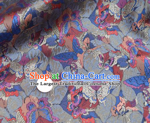 Traditional Chinese Royal Butterfly Pattern Design Brocade Silk Fabric Asian Satin Material