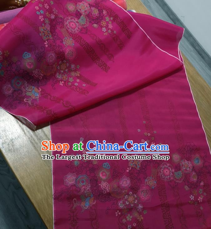 Traditional Chinese Royal Plum Pattern Design Purple Silk Fabric Brocade Asian Satin Material