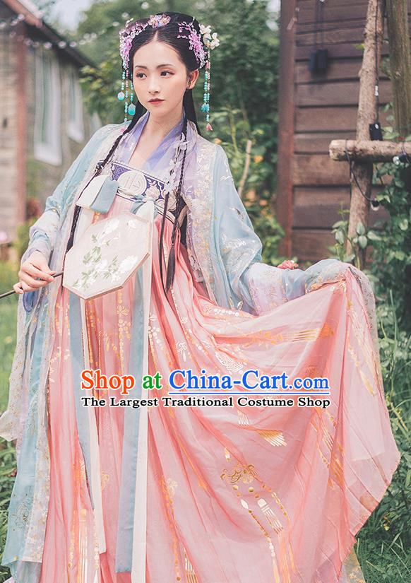 Traditional Chinese Tang Dynasty Court Princess Hanfu Dress Ancient Goddess Replica Costumes for Women