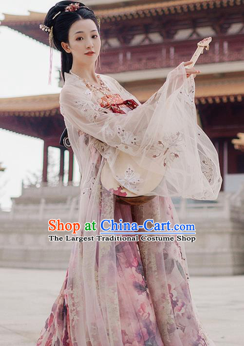 Traditional Chinese Tang Dynasty Court Dance Hanfu Dress Ancient Imperial Consort Replica Costumes for Women