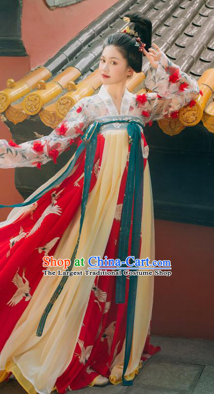 Traditional Chinese Tang Dynasty Court Maid Hanfu Dress Ancient Imperial Consort Replica Costumes for Women