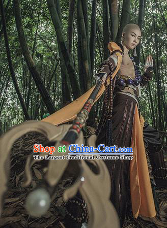 Chinese Ancient Cosplay Monk Kawaler Knight Clothing Traditional Hanfu Swordsman Costume for Men