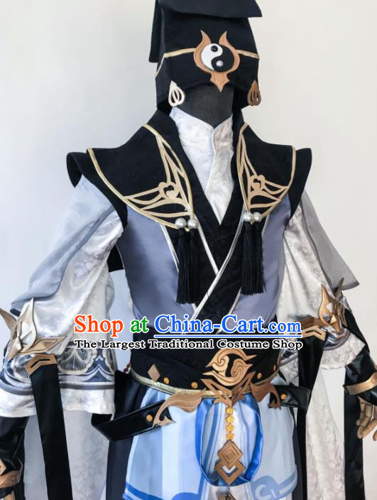 Chinese Ancient Drama Cosplay Taoist General Clothing Traditional Hanfu Swordsman Costume for Men
