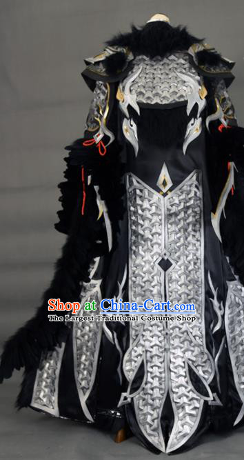 Chinese Ancient Cosplay Knight King Black Clothing Traditional Hanfu Swordsman Costume for Men