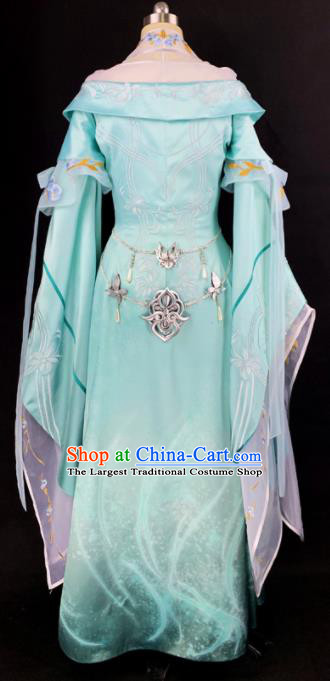 Chinese Ancient Cosplay Imperial Consort Green Dress Traditional Hanfu Female Swordsman Costume for Women