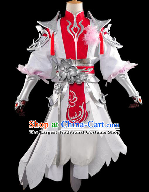 Chinese Ancient Drama Cosplay Young General Armor Knight Clothing Traditional Hanfu Swordsman Costume for Men