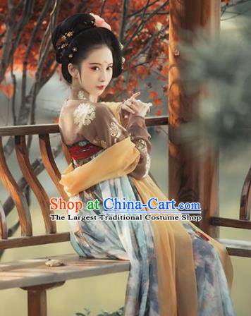 Chinese Traditional Tang Dynasty Court Princess Replica Costumes Ancient Imperial Consort Hanfu Dress for Women