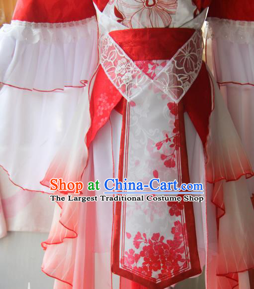 Chinese Traditional Cosplay Young Heroine Dress Custom Ancient Fairy Swordswoman Costume for Women