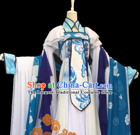 Traditional Chinese Cosplay Court Lady Princess White Dress Ancient Swordswoman Costume for Women