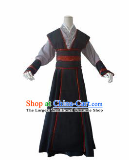 Chinese Ancient Cosplay Swordsman Young Knight Black Clothing Custom Traditional Nobility Childe Costume for Men
