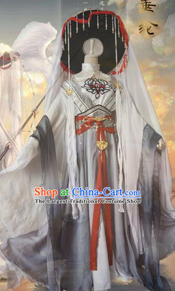 Chinese Traditional Cosplay Swordswoman Taoist Nun Dress Custom Ancient Fairy Costume for Women