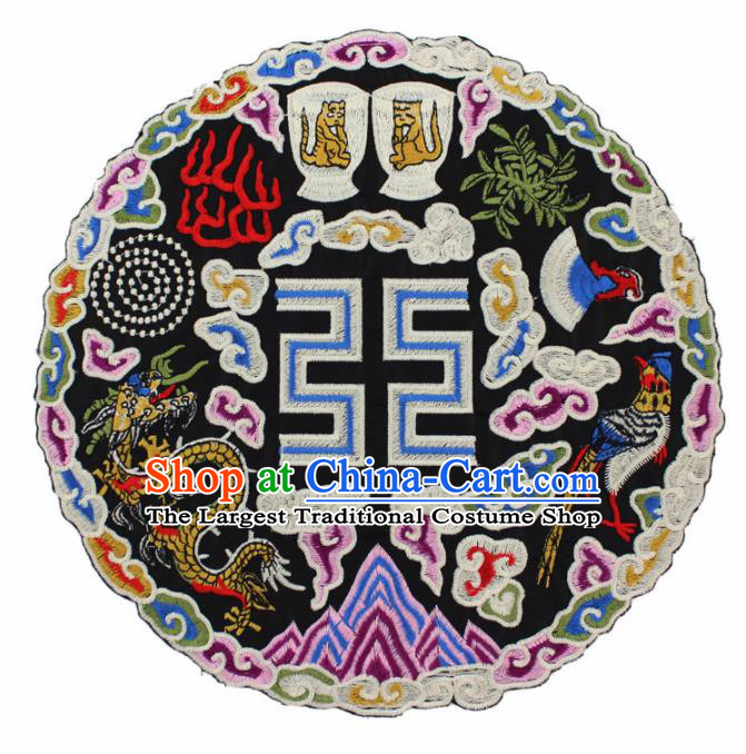 Chinese Ancient Handmade Embroidered Cloud Dragon Patch Accessories Traditional Embroidery Appliqu Craft for Women