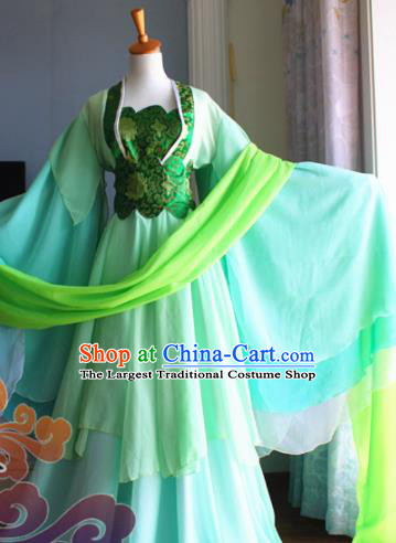 Traditional Chinese Cosplay Palace Princess Green Dress Ancient Court Lady Swordswoman Costume for Women