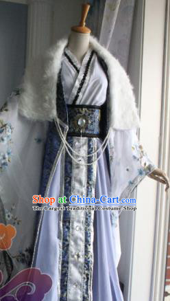 Custom Chinese Ancient Royal Prince Nobility Childe Lilac Clothing Traditional Cosplay Swordsman Costume for Men