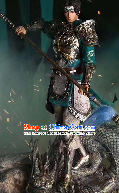 Chinese Ancient Cosplay General Armor and Helmet Traditional Military Officer Costumes Complete Set for Men