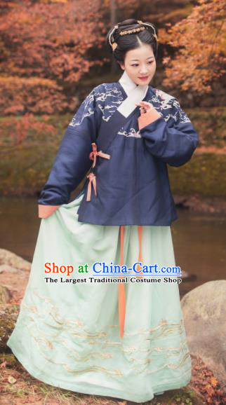 Traditional Chinese Ming Dynasty Palace Embroidered Hanfu Dress Ancient Court Princess Replica Costumes for Women