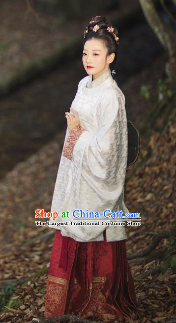 Traditional Chinese Ming Dynasty Imperial Consort Embroidered Hanfu Dress Ancient Court Countess Replica Costumes for Women