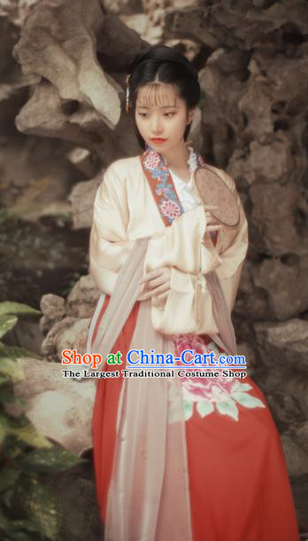 Traditional Chinese Ming Dynasty Nobility Lady Hanfu Dress Ancient Court Maid Replica Costumes for Women