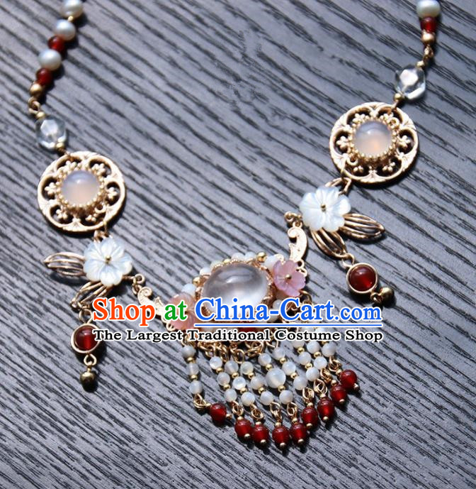Chinese Ancient Court Tassel Necklace Traditional Princess Hanfu Wedding Accessories for Women