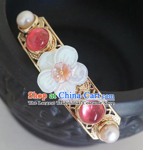 Chinese Ancient Princess Shell Plum Hairpins Traditional Handmade Hanfu Hair Accessories for Women