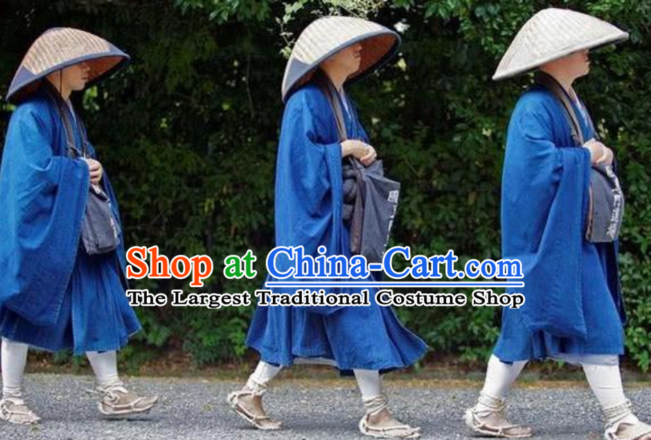 Ancient Asian Japanese Blue Shinto Enlightenment Robes