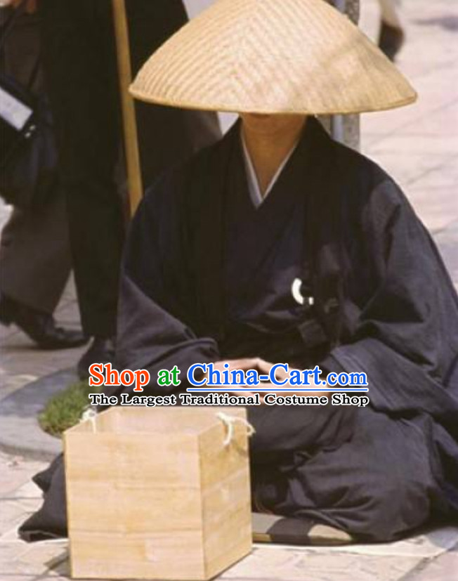 Black Ancient Asian Japanese Monk Costumes