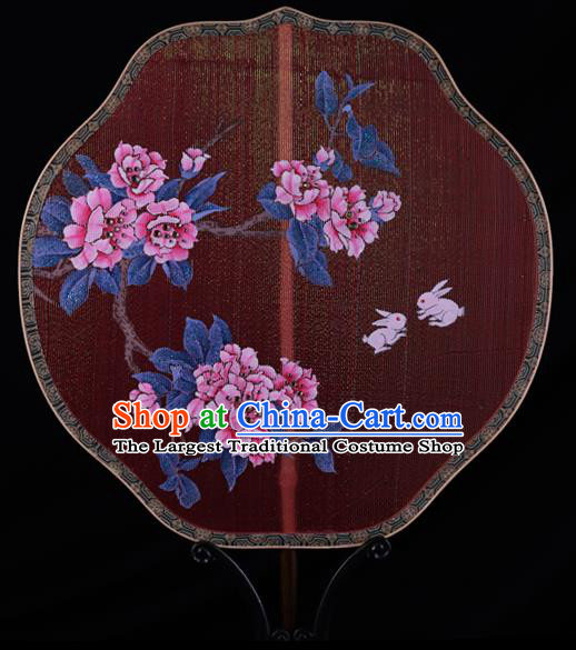 Chinese Ancient Court Red Palace Fans Traditional Hanfu Wedding Fan for Women