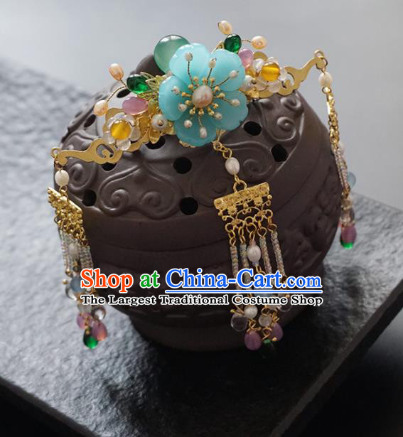 Chinese Ancient Princess Tassel Hair Claw Hairpins Traditional Handmade Hanfu Hair Accessories for Women