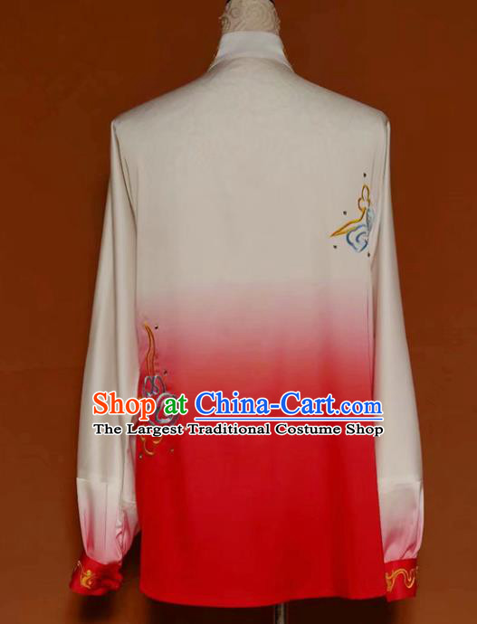 Chinese Professional Martial Arts Embroidered Cloud Peony Costume Traditional Kung Fu Competition Tai Chi Clothing for Women