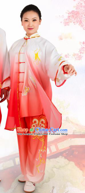 Chinese Traditional Martial Arts Red Costume Best Kung Fu Competition Tai Chi Training Clothing for Women