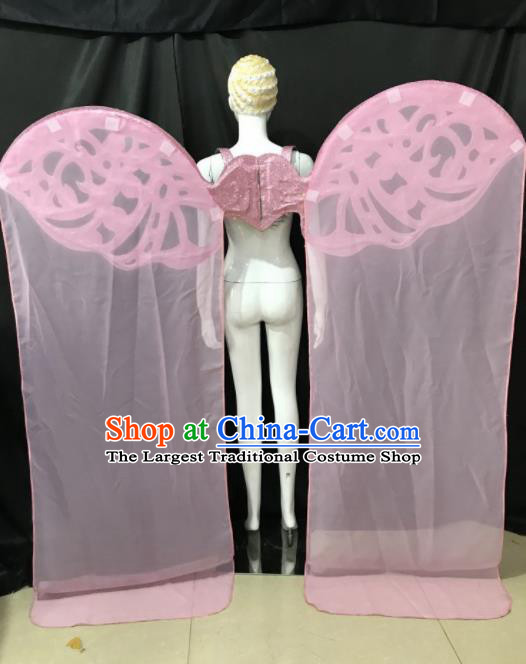 Customized Halloween Samba Dance Prop Brazil Parade Pink Ribbon Wings Giant Backboard for Women