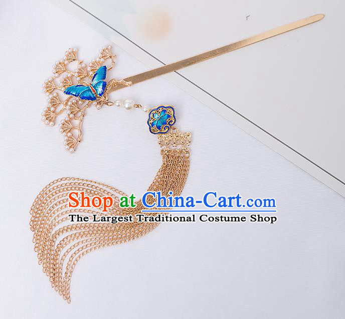 Top Chinese Traditional Pine Butterfly Hair Clip Handmade Hanfu Hairpins Hair Accessories for Women