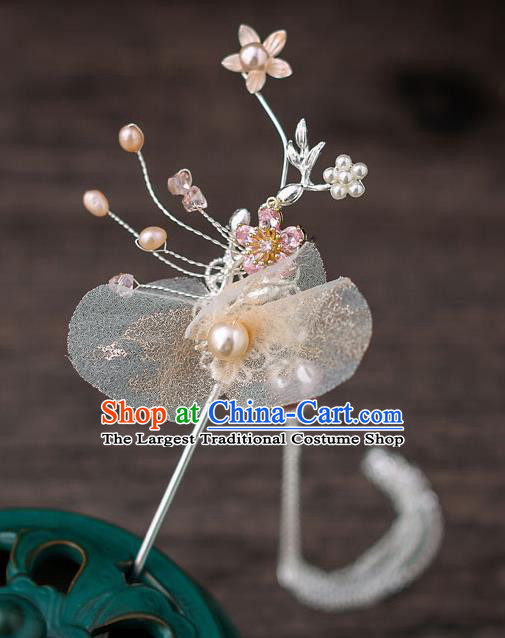 Top Chinese Traditional Silk Flower Hair Clip Handmade Hanfu Hairpins Hair Accessories for Women