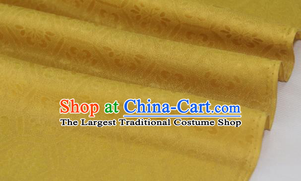 Asian Chinese Yellow Silk Fabric Traditional Tortoiseshell Pattern Design Fabric Chinese Qipao Silk Fabric Material