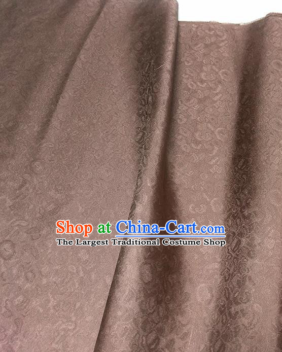 Asian Chinese Traditional Pattern Design Deep Brown Brocade Silk Fabric China Hanfu Satin Material