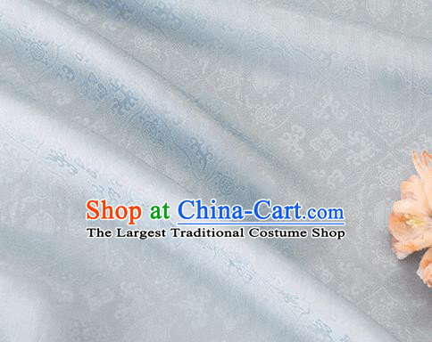Asian Chinese Traditional Kaki Pedicle Pattern Design Light Blue Silk Fabric China Qipao Material