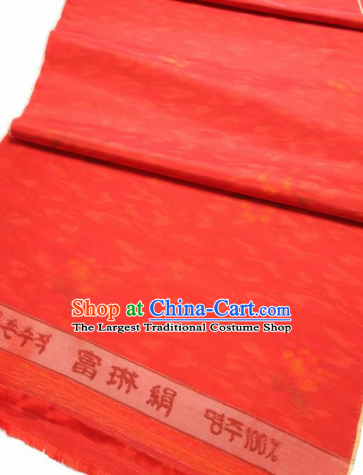 Asian Chinese Traditional Clouds Pattern Design Red Silk Fabric China Hanfu Silk Material