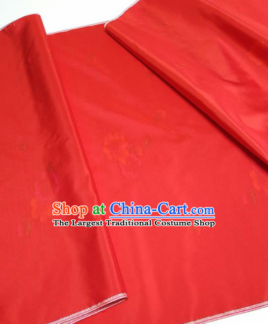 Asian Chinese Traditional Pattern Design Red Silk Fabric China Hanfu Silk Material