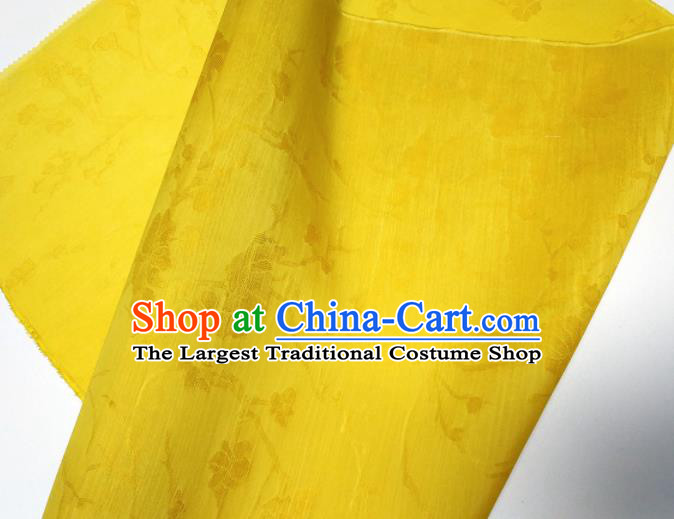 Asian Chinese Traditional Pattern Design Yellow Silk Fabric China Hanfu Silk Material