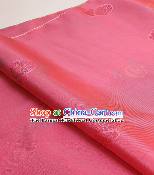 Asian Chinese Traditional Roses Pattern Design Rosy Silk Fabric China Hanfu Silk Material