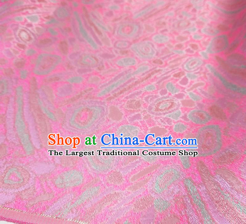 Asian Chinese Traditional Pattern Design Peach Pink Brocade Silk Fabric China Hanfu Satin Material