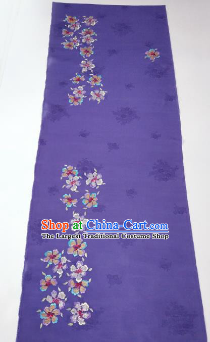 Chinese Traditional Embroidered Pattern Design Lilac Silk Fabric Asian China Hanfu Silk Material