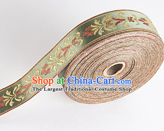 Chinese Traditional Hanfu Embroidered Pattern Green Waistband Lace Fabric Asian China Costume Collar Accessories
