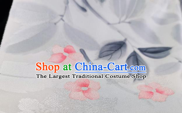 Chinese Traditional Classical Pattern Design White Silk Fabric Asian China Cheongsam Silk Material