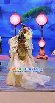 Chinese Stage Performance Qing Show Goddess Costumes and Headpiece Complete Set